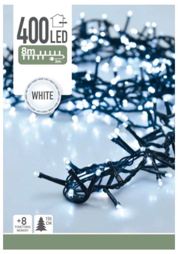 Instalaţie pom de Crăciun Twinkle, alb , 400 LED, 8 m