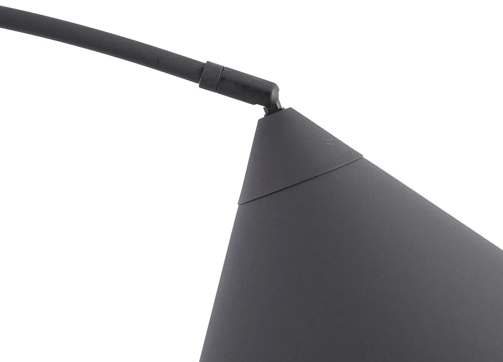 Lampă de podea retro neagră cu interior alb - Triangolo