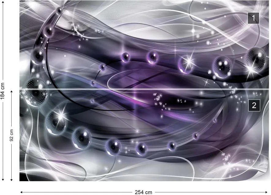 GLIX Fototapet - 3D Modern Ornamental Design Purple Vliesová tapeta  - 254x184 cm