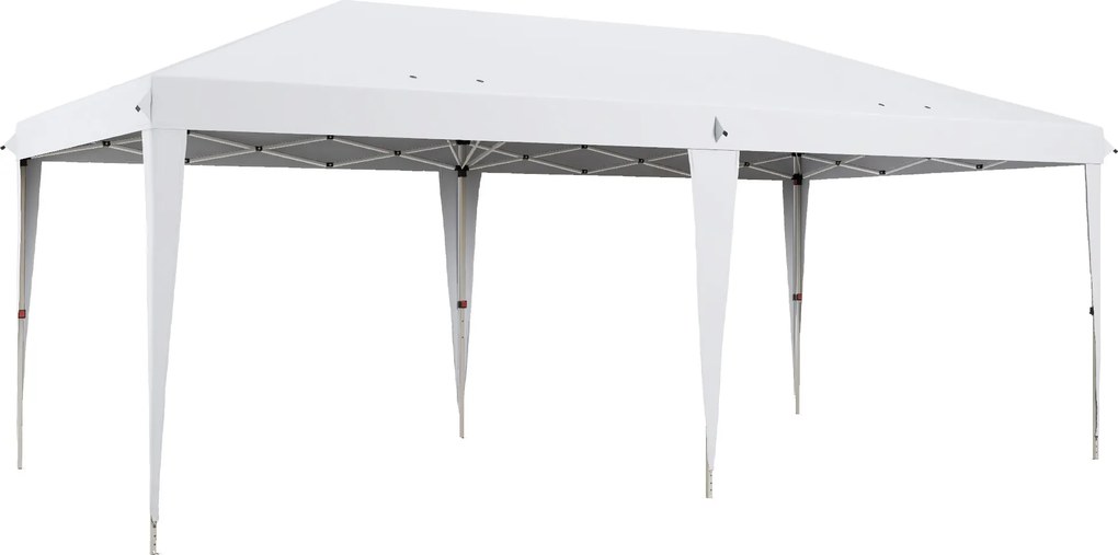 Outsunny Pavilion 6 x 3 m pop-up pliabil pentru grădină, geantă inclusă, oțel epoxidic, Oxford densitate mare, gri | Aosom Romania