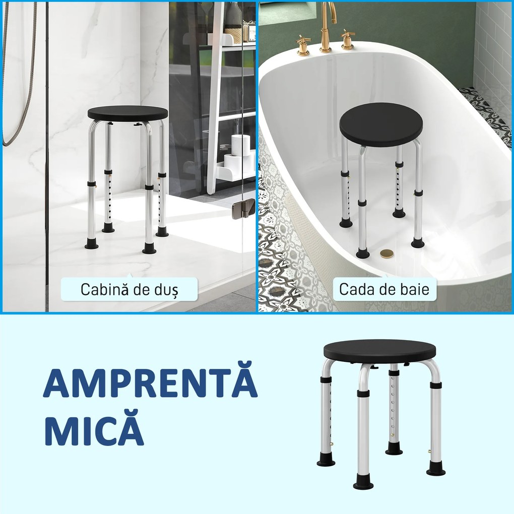 Homcom Scaun Dus – Reglabil, Antialunecare, Alb | Aosom Romania