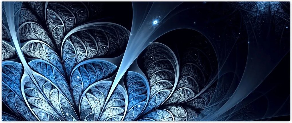 Tablou - Floare albastru închis (120x50 cm)