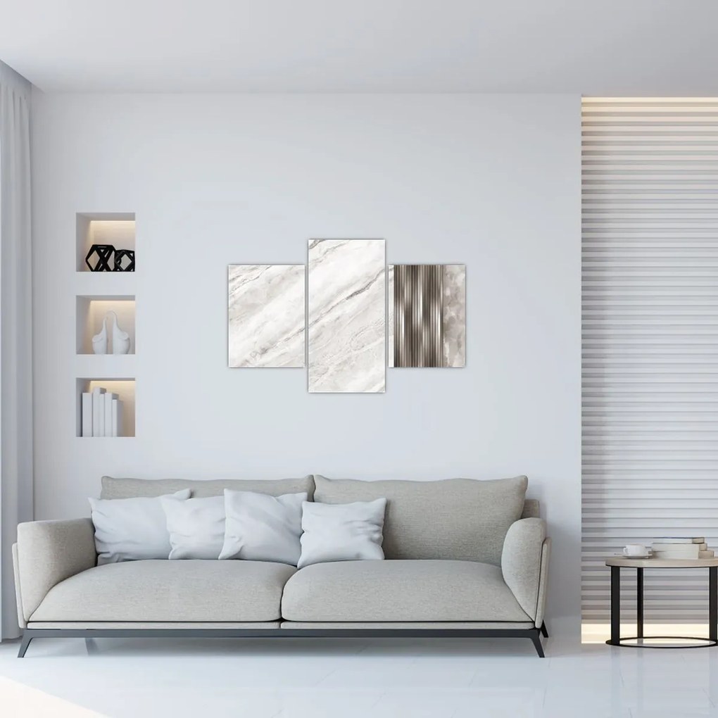 Tablou - Marmură cu linii argintii (90x60 cm)