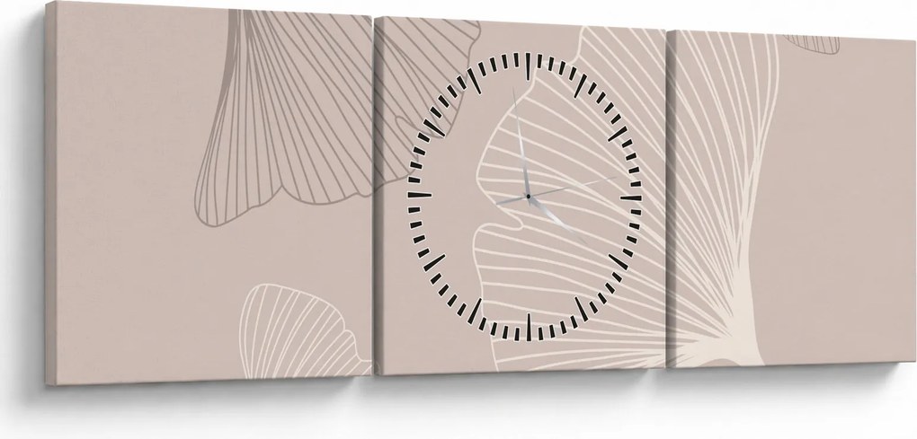 Tablou - Frunze bej N⁰6 (cu ceas) (90x30 cm)