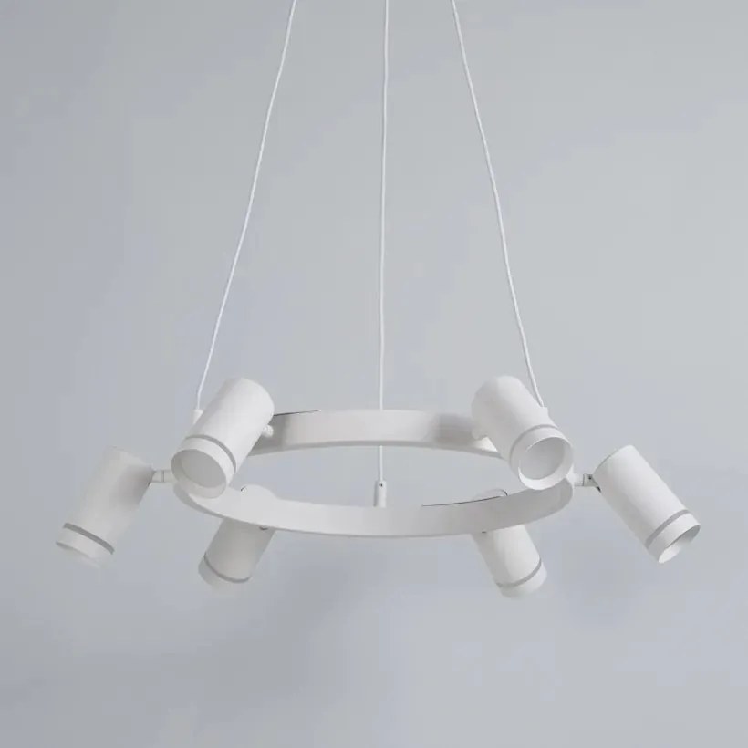 Lustra LED suspendata cu 6 spoturi directionabile, Laser alb
