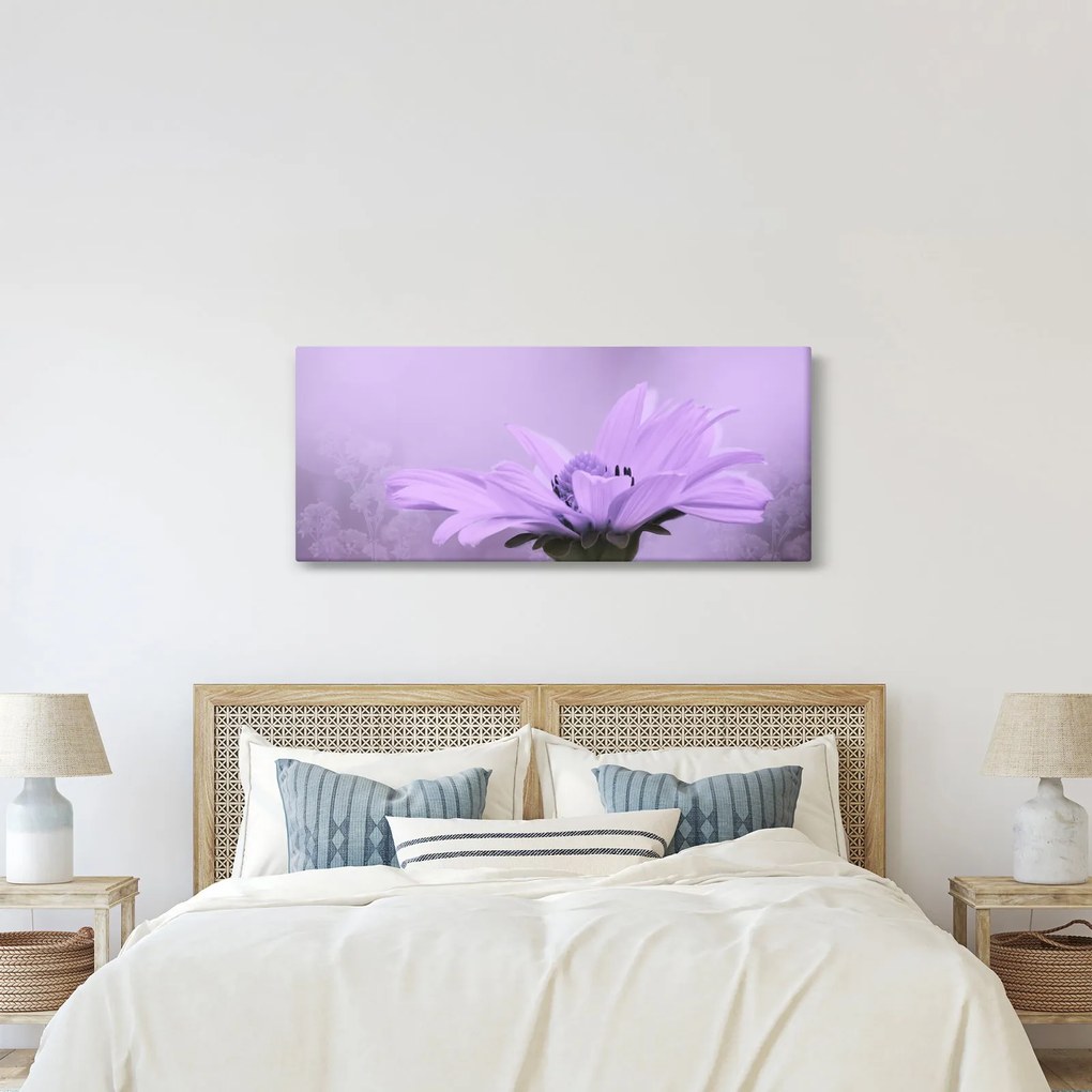 Tablou - Flori mov (120x50 cm)