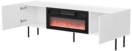 Dulap TV cu șemineu Grotzi 180 2D (Alb + Negru) . Promo -17%. 1106174