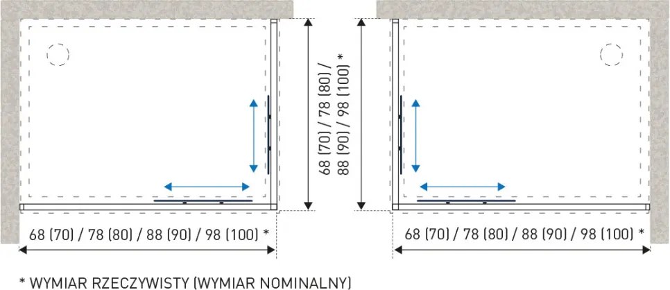 Olga SQ Element 100 ușă de duș negru