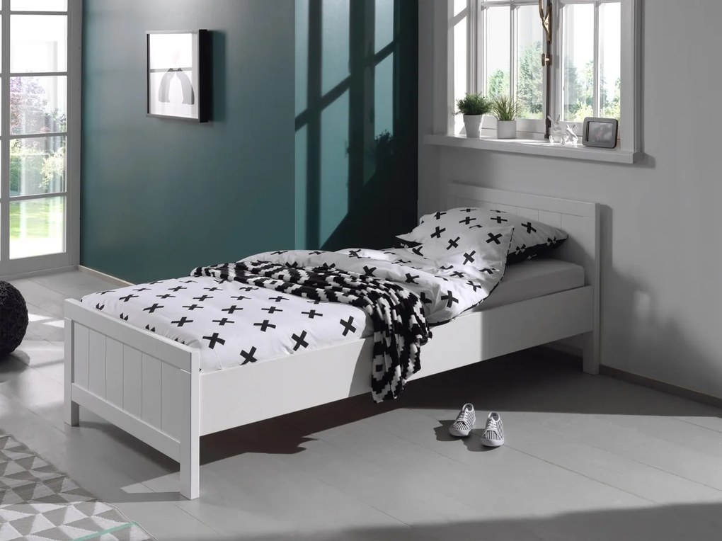 Set Mobilier Cameră Copii ERIK: Pat 90x200 cm și Sertar Pat, Alb – Vipack