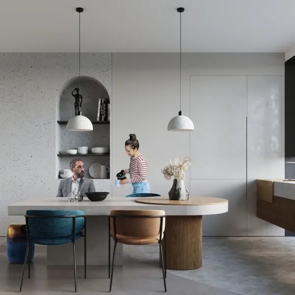 Sollux SL.0847 - Pendul PABLITO 1xE27/60W/230V beton pe cablu