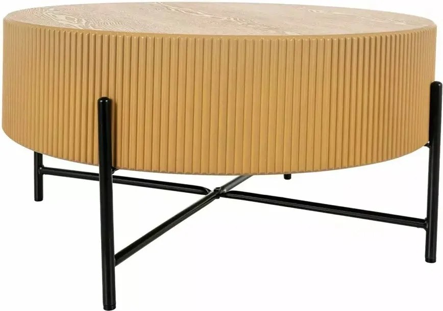 Măsuță de cafea Tuca stejar / negru mat ø80/h40 cm