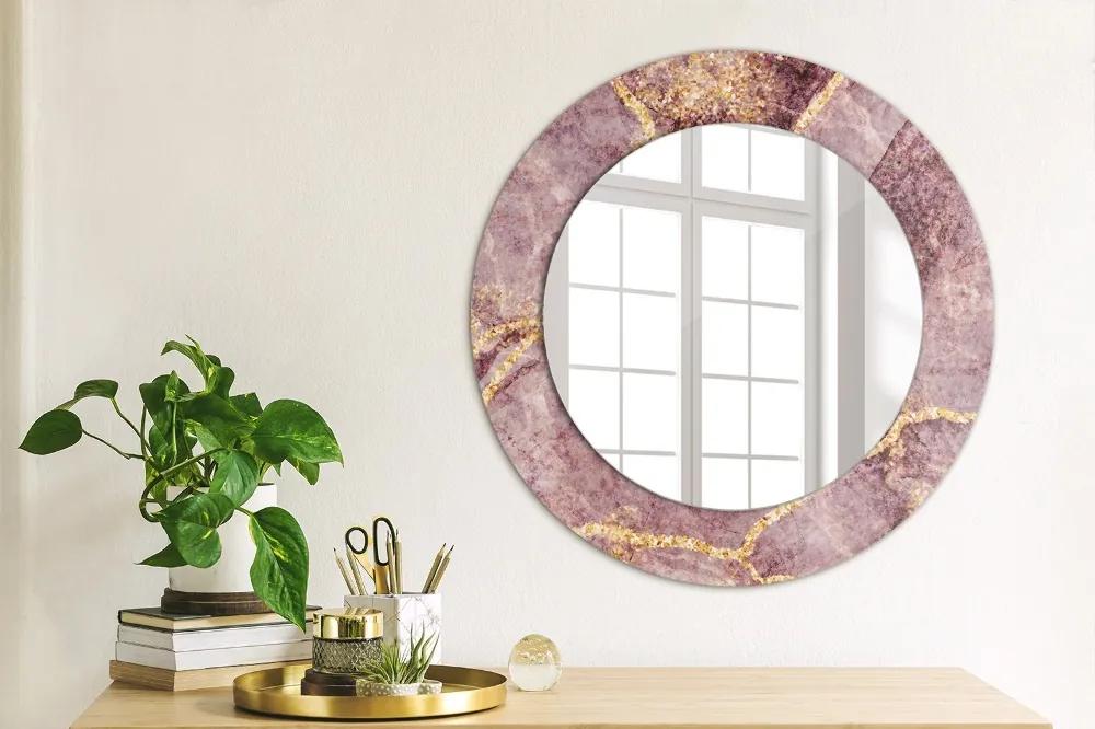 Oglinda rotunda imprimata Marmură cu adăugarea de aur