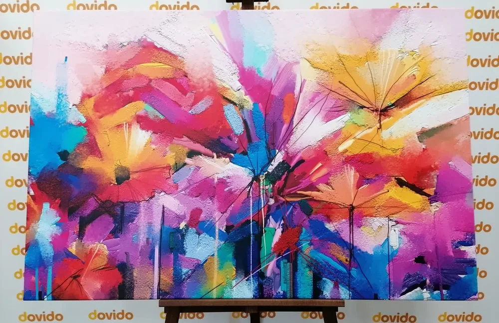 Tablou flori colorate abstracte
