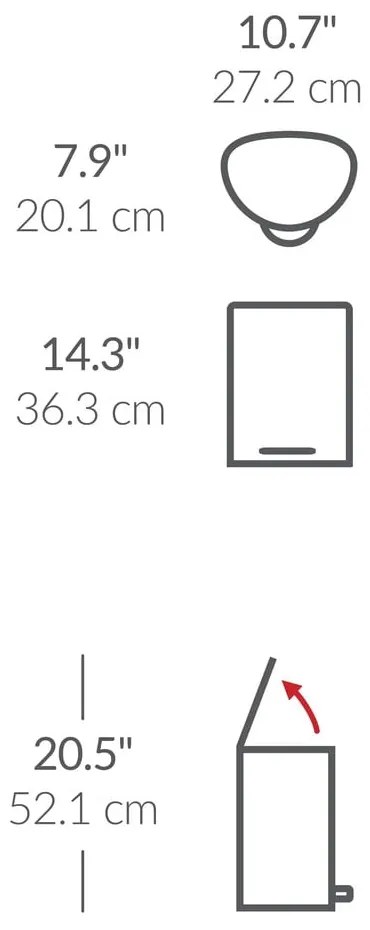 Coș de gunoi negru mat cu pedală din metal 6 l – simplehuman