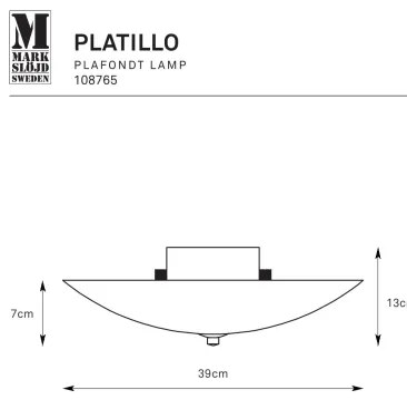 Plafonieră Markslöjd 108765 PLATILLO 2xE27/40W/230V d. 39 cm