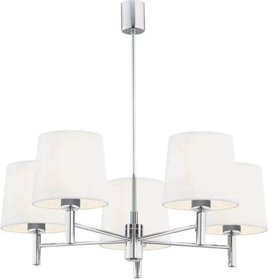 BRILAGI - Lustru pe tijă MONTE 5xE27/60W/230V crem/crom lucios