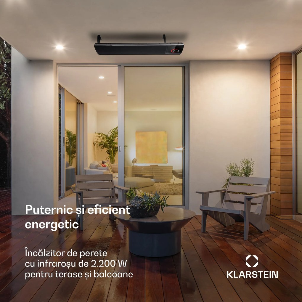 Blumfeldt COSMICBEAMULTRA, radiator de căldură infraroșu, 2200 w, ipx4, telecomandă, negru