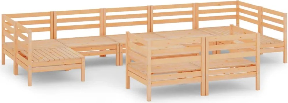 vidaXL Set mobilier de grădină, 10 piese, lemn masiv de pin