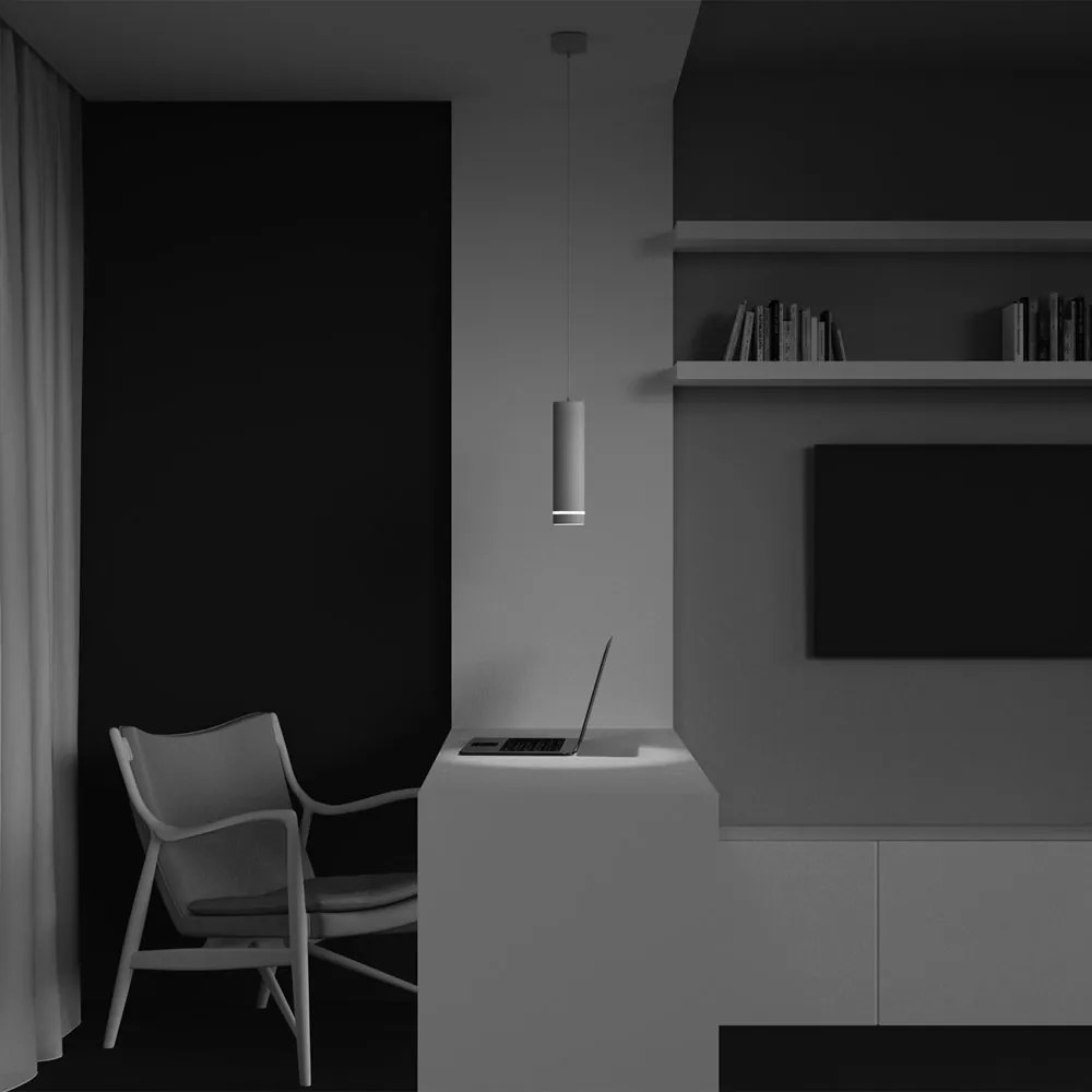 Pendul LED iluminat design tehnic Orlo D-7,9cm alb