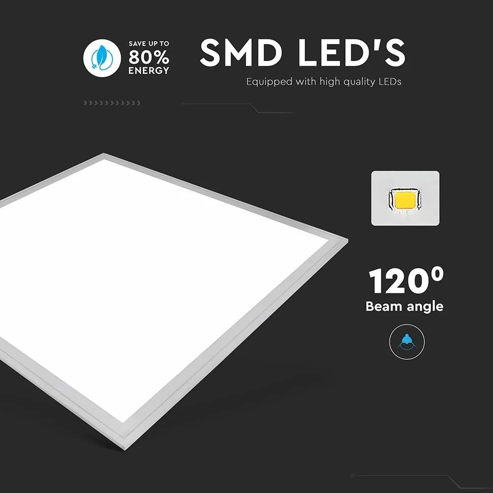 Panou LED incastrat V-TAC, 595x595mm, 40W, 4950 lm, lumina rece, alb, IP20