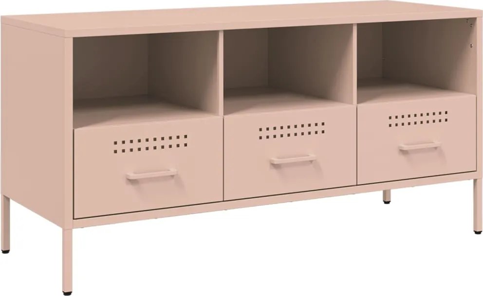 vidaXL Dulap TV, roz, 100,5x39x50,5 cm, oțel