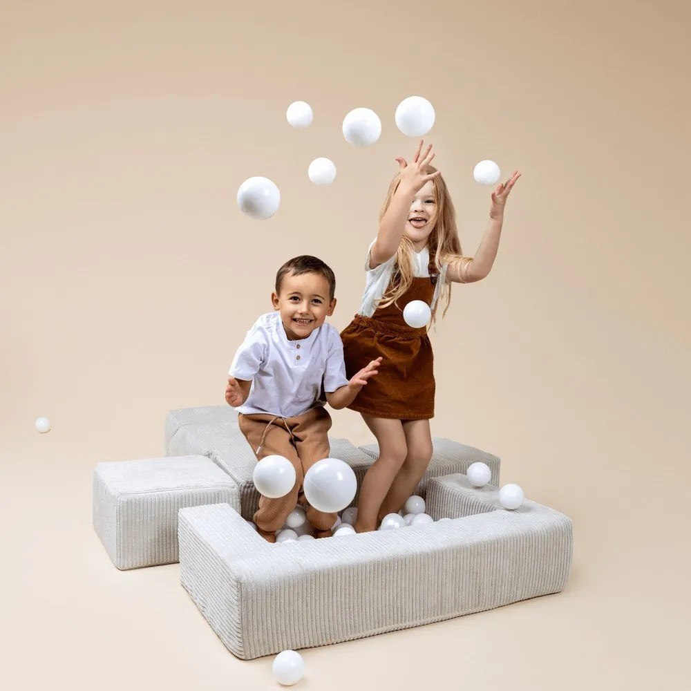 Teren de joacă din spumă roz 6 buc. din catifea reiată înălțime 40 cm 100x35 cm Montessori – Meowbaby