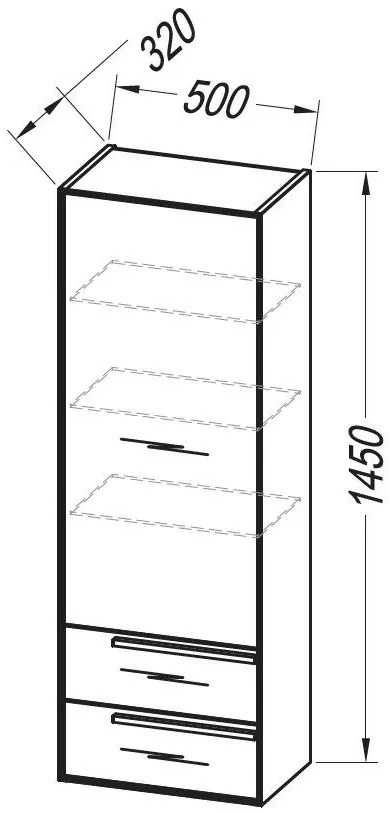 Dulap baie 50x32xH145 cm Kolpa San Grace, crem (stejar halifax)