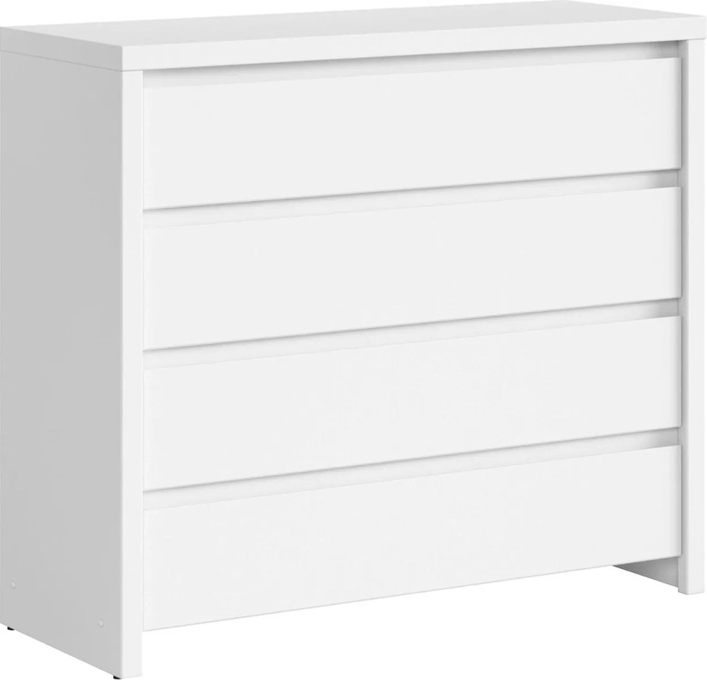 Comoda KASPIAN KOM4S, alb, PAL melaminat, 105x41x92 cm
