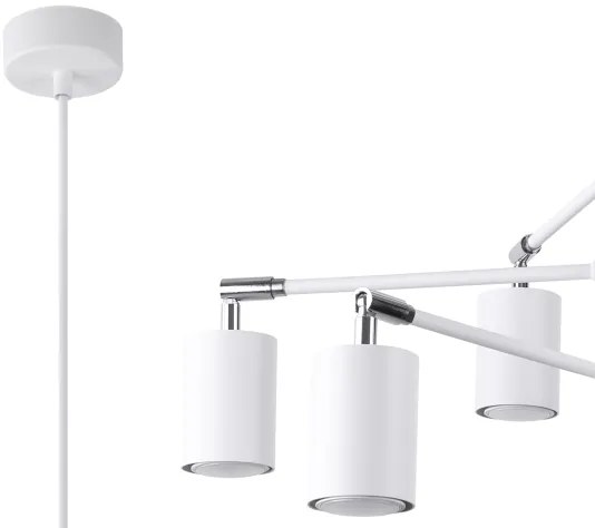 Lustră pe cablu Sollux SL.1206 LEMMI 6xGU10/10W/230V alb