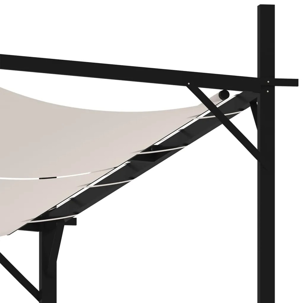 Pavilion cu acoperis retractabil, crem, 400x300x233 cm Crem, 400 x 300 x 233 cm