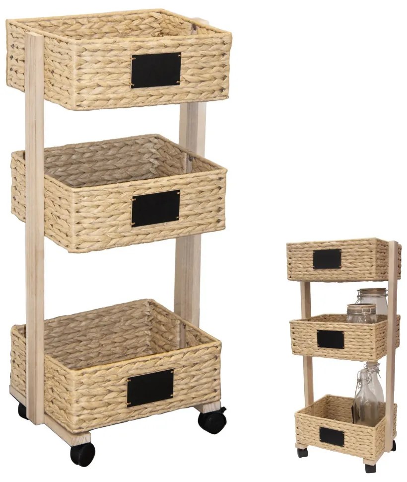 Raft cu 3 cosuri impletite COOK