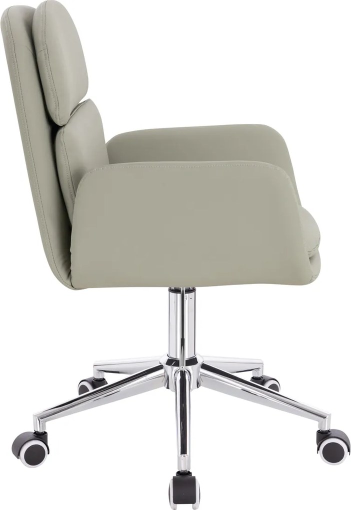 HR480K Scaun Culoarea Inului Piele Ecologica Premium Soft cu Bază Cromata