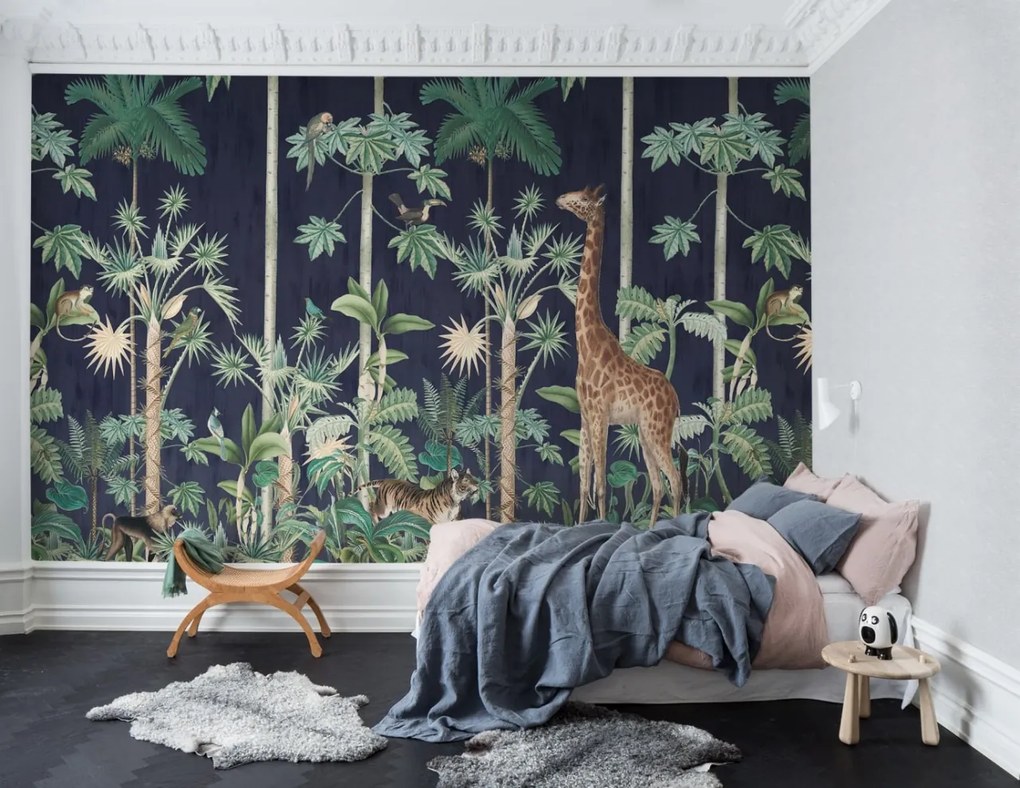 Fototapet, Giraffe's Stroll, Nightfall, Rebel Walls