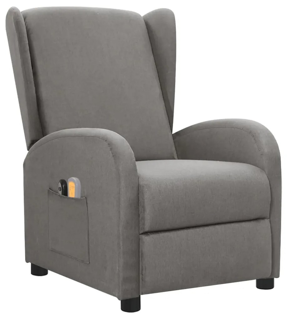 3098937 vidaXL Fotoliu de masaj electric rabatabil, gri deschis, textil