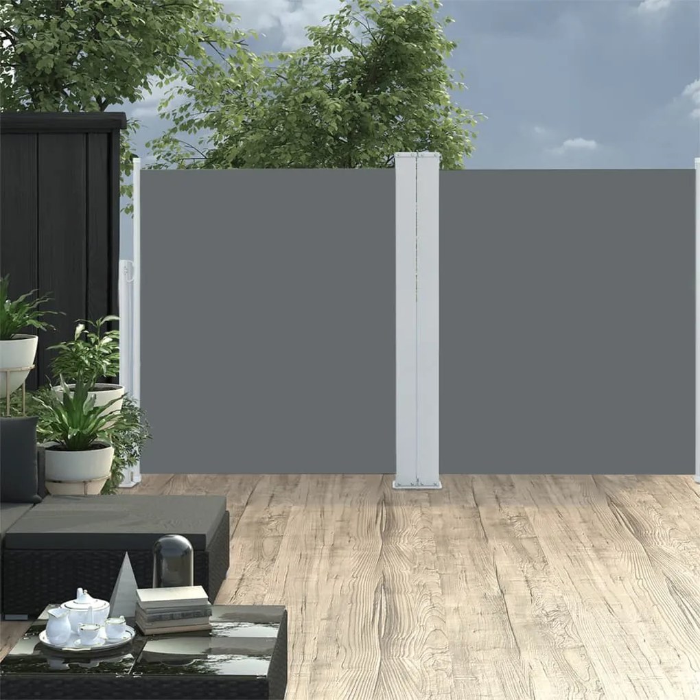 vidaXL Copertină laterală retractabilă, antracit, 140 x 600 cm