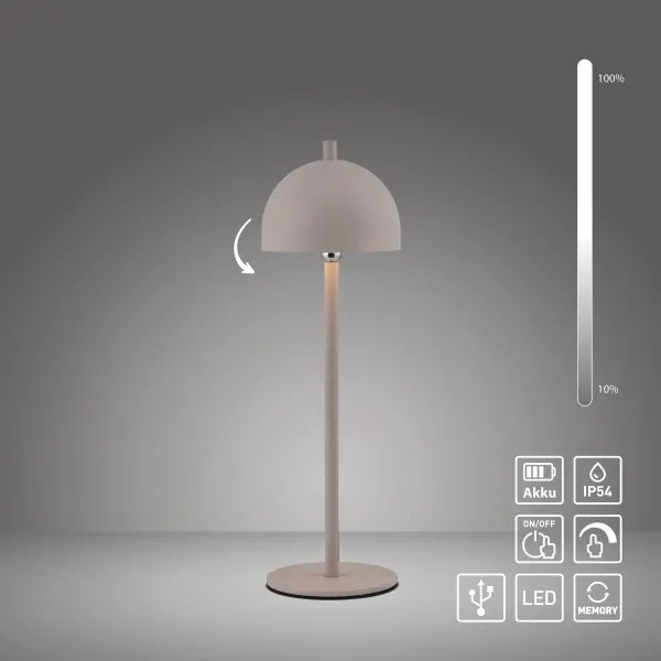 Schöner Wohnen 19244-39 - Lampă de masă LED BELLIS, dimabilă, 2,5W/5V, IP54, gri