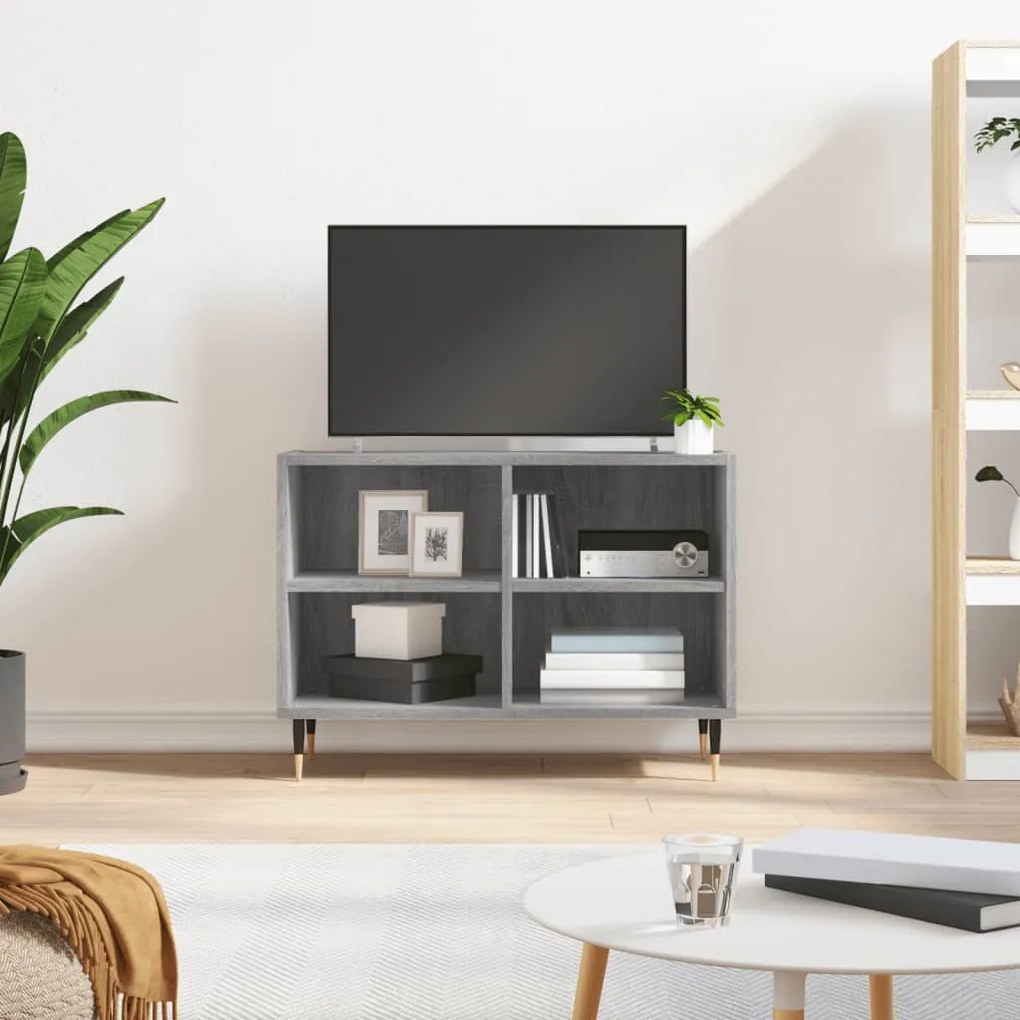 vidaXL Comodă TV, gri sonoma, 69,5x30x50 cm, lemn compozit
