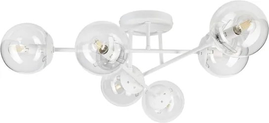 Lustră aplicată MALENA 6xE14/5W/230V alb/transparent