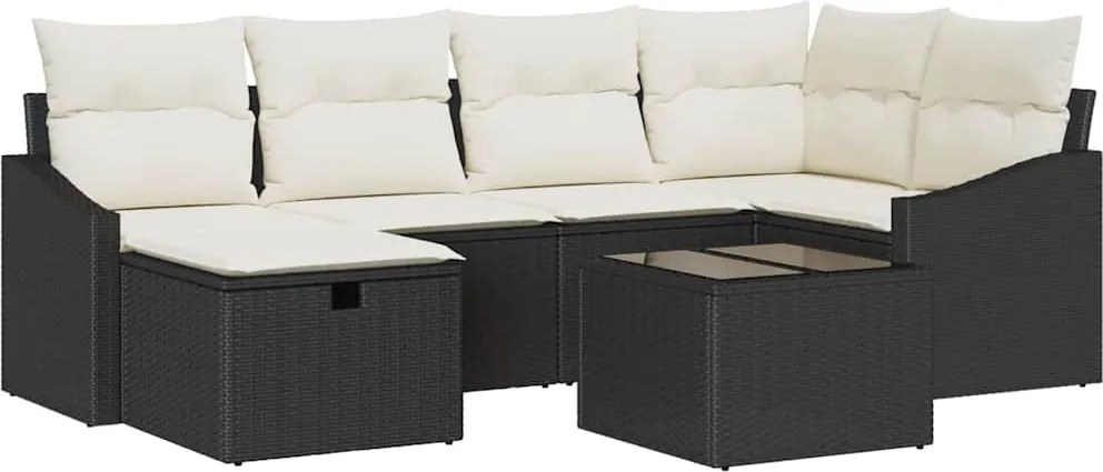 vidaXL Set de canapea cu pernă 6 pcs poliratan