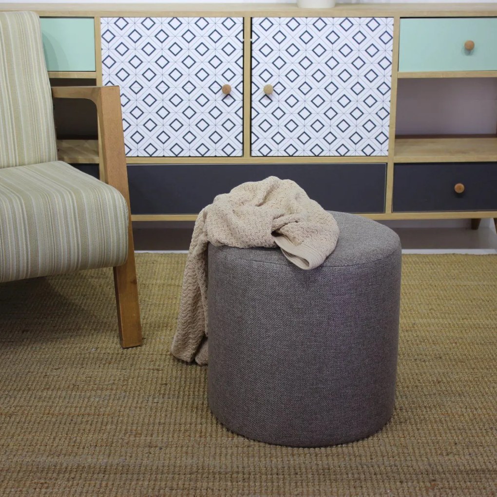 Silindir Taburet Pouf Brown