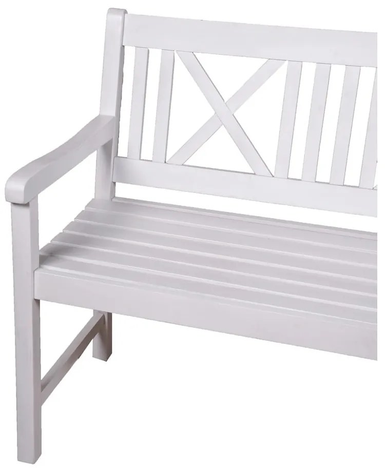 Bancă de grădină albă din lemn masiv Malmö – Garden Pleasure