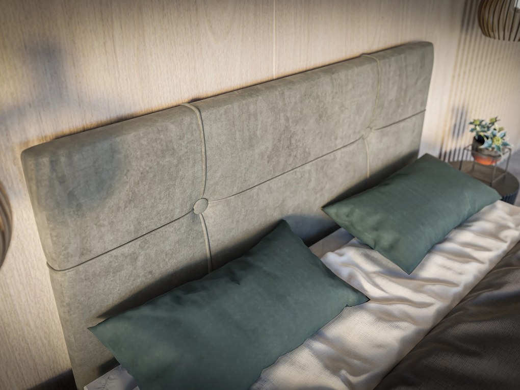 Pat de o persoană boxspring 90 cm Nivela (beton) (cu saltea și sp. depozitare). 1054615