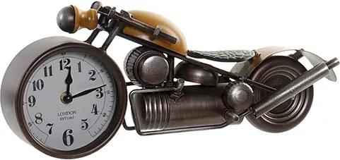 Ceas Motorcycle din metal maro cu galben 39x12x16.5 cm