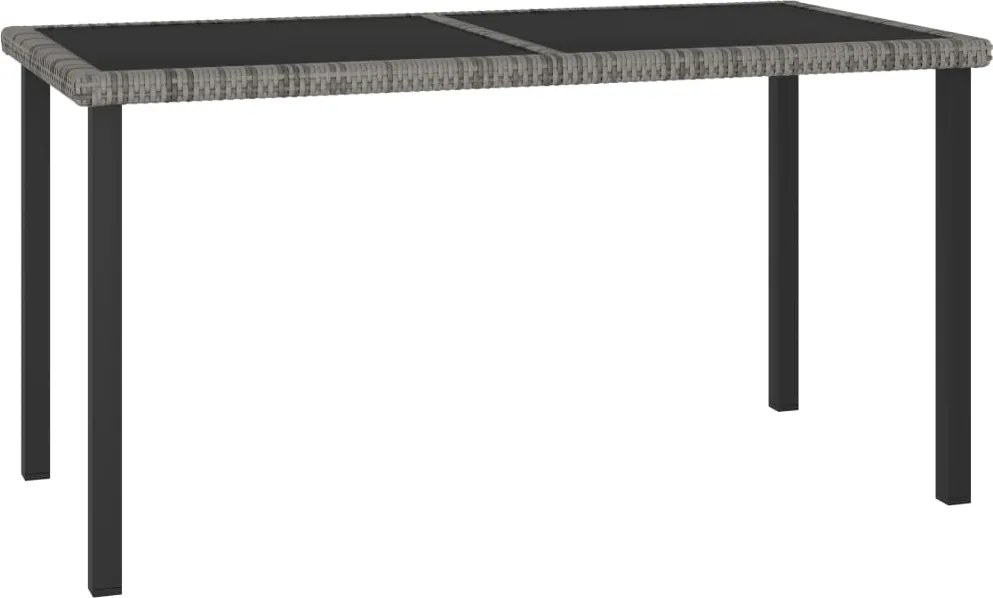 vidaXL Masă de grădină, gri, 140 x 70 x 73 cm, poliratan