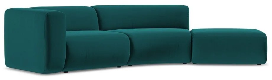 Șezlong turcoaz cu tapițerie din catifea (cu colț pe partea dreaptă) Ekahi – Makamii