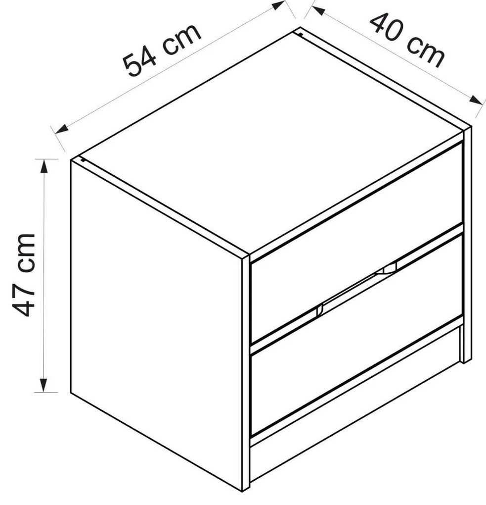 Noptieră Erich (Nuc + Alb) . 1102094