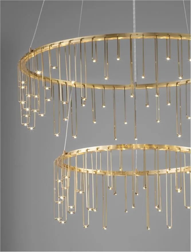 Lustra LED design ambiental deosebit cu 2 inele Stellar 60cm