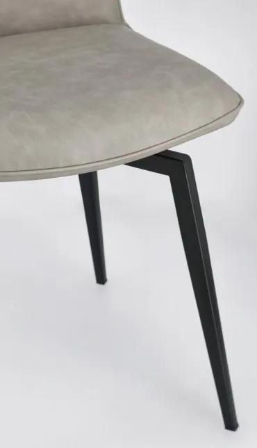Scaun dining taupe din piele ecologica si metal, Lawrence Bizzotto