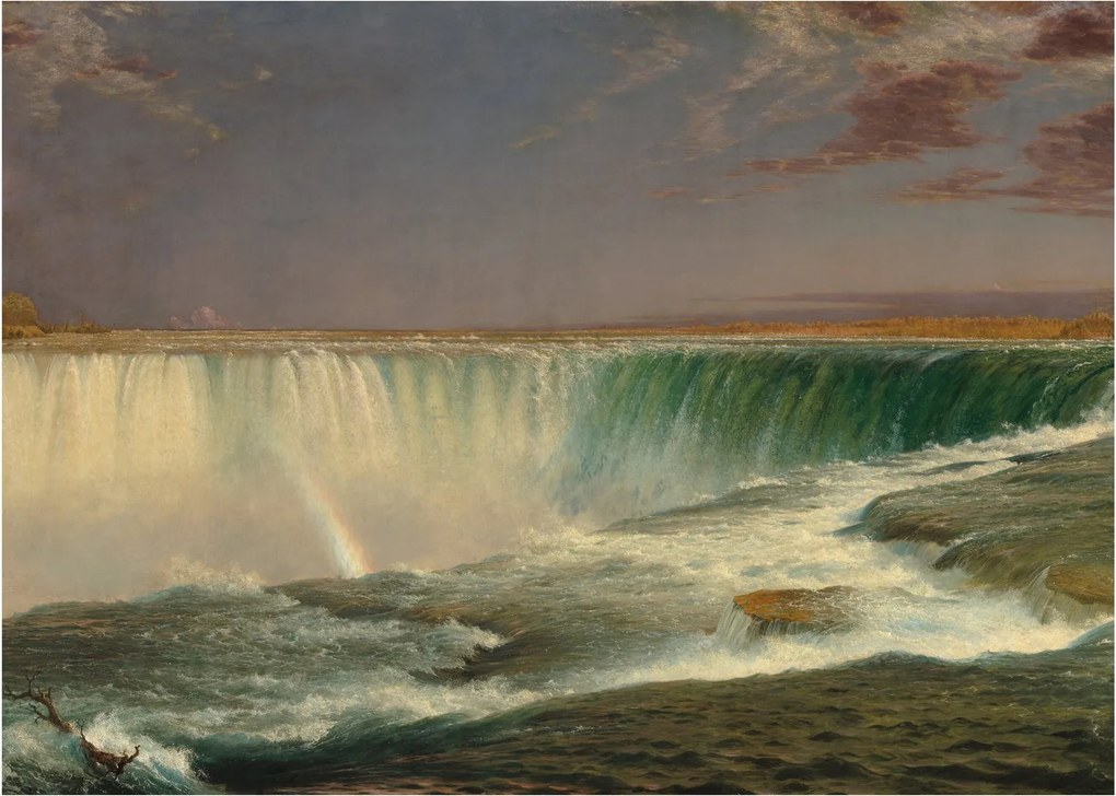 Tablou pe sticlă - Frederic Edwin Church, Niagara, reproducere (70x50 cm)