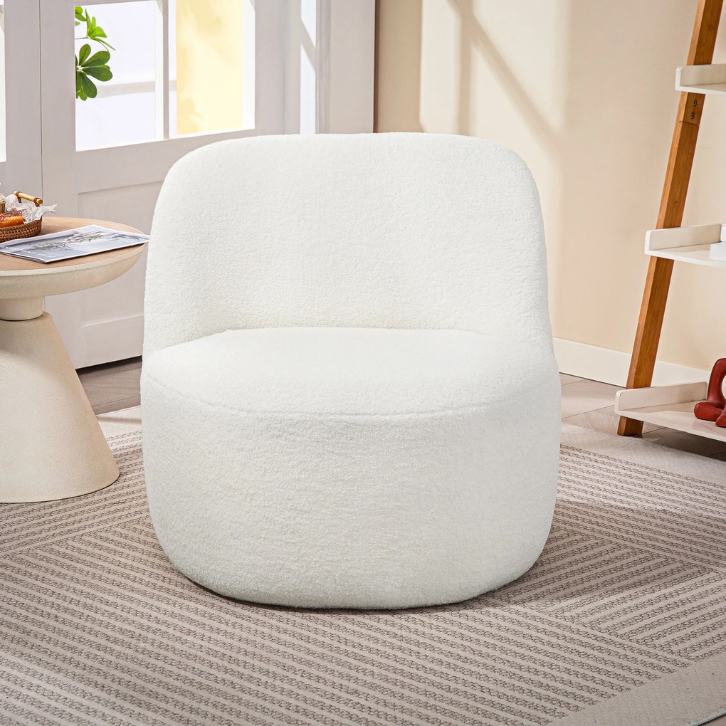 HOMCOM Fotoliu pentru Living în Stil Modern cu Spătar Ergonomic Crem | Aosom Romania